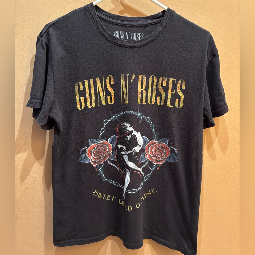 Guns N Roses Shirt Black Short Sleeve Crew Neck Sweet Child Of Mine Size Medium